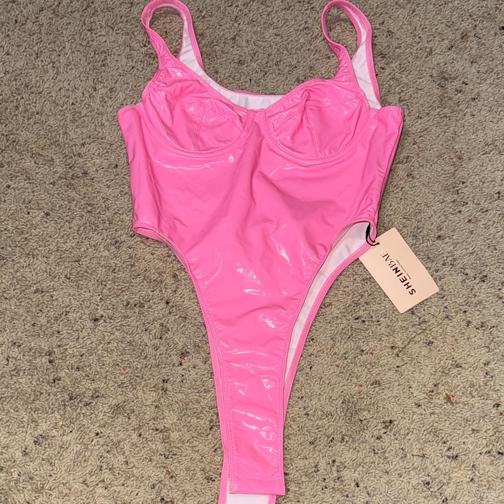 SHEIN Glossy Pink Bodysuit